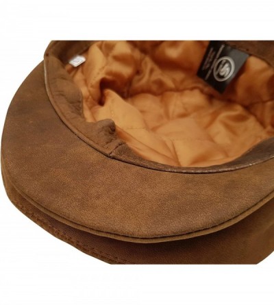 Newsboy Caps Leather Hats for Men - Leather Beret Ivy Cap Flat Hat Driving Cap - Leather Newsboy Hats for Men - C4192WNZH54 $...