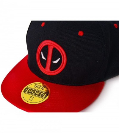 Baseball Caps Deadpool Baseball Cap Hip-hop Snapback Hat - Black - Red - CI12JZONBUJ $11.28