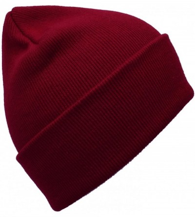 Skullies & Beanies Knit Hat USA Sport Winter Hats Red Watch Cap Beanie Red Hat Caps Dark Red - CK12J0HRB3T $9.07