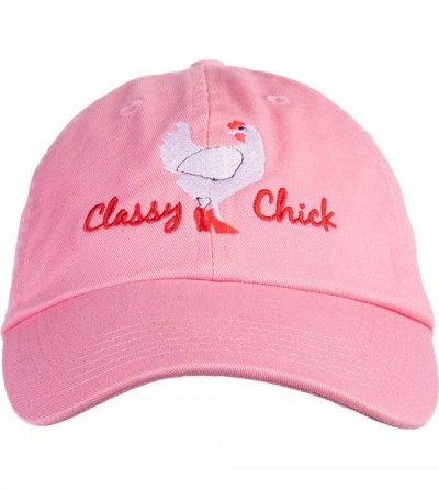 Baseball Caps Classy Chick - Funny- Cute Chicken Hen Humor Chiken Baseball Dad Hat for Women Men - Classic Pink - C7194RS6GGN...