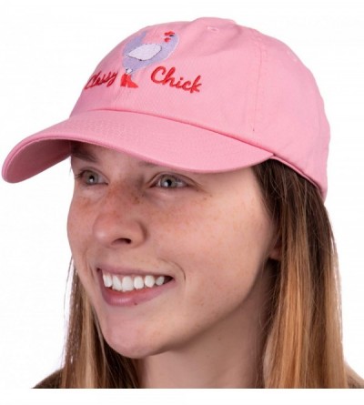 Baseball Caps Classy Chick - Funny- Cute Chicken Hen Humor Chiken Baseball Dad Hat for Women Men - Classic Pink - C7194RS6GGN...
