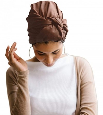 Headbands Turban Stretch Head Wrap Scarf Jersey Knit extra long 70"x33" for Women - Camel - CC18UUR0EHC $9.16