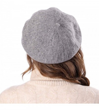 Berets Knit Berets for Women Winter Chic Skull Caps Slouchy Beanie Hat - Br016-gray - CC18A0KW8YR $11.30