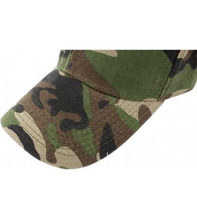 Baseball Caps Adjustable Baseball Cap Vintage Patch Washed Cotton Hat for Men Women MZM0050 - Curved Army Green Camo - CN17YX...