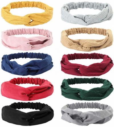 Headbands 6-10 Pack Boho Headbands for Women Wide Bohemian Knot Headband Turban Headwraps for Yoga Workout Hair Accessories -...