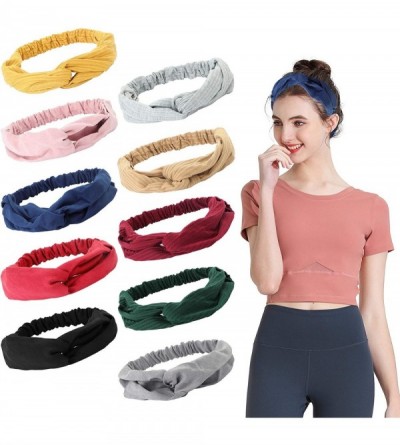 Headbands 6-10 Pack Boho Headbands for Women Wide Bohemian Knot Headband Turban Headwraps for Yoga Workout Hair Accessories -...