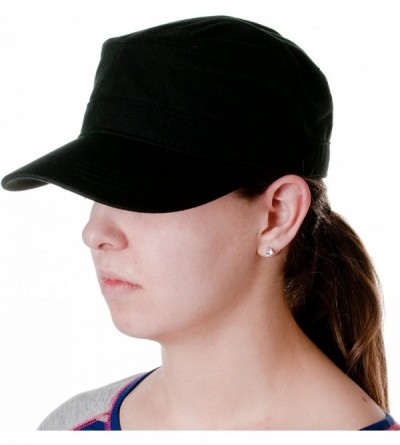 Baseball Caps Womens Fidel 100% Cotton Chino Cadet Hat - Black - CN11KFQUUH9 $12.34