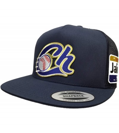 Baseball Caps Charros de Jalisco New Logo 2 Logos placa a Lado hat Navy mesh - CE18QRUU7QU $65.79