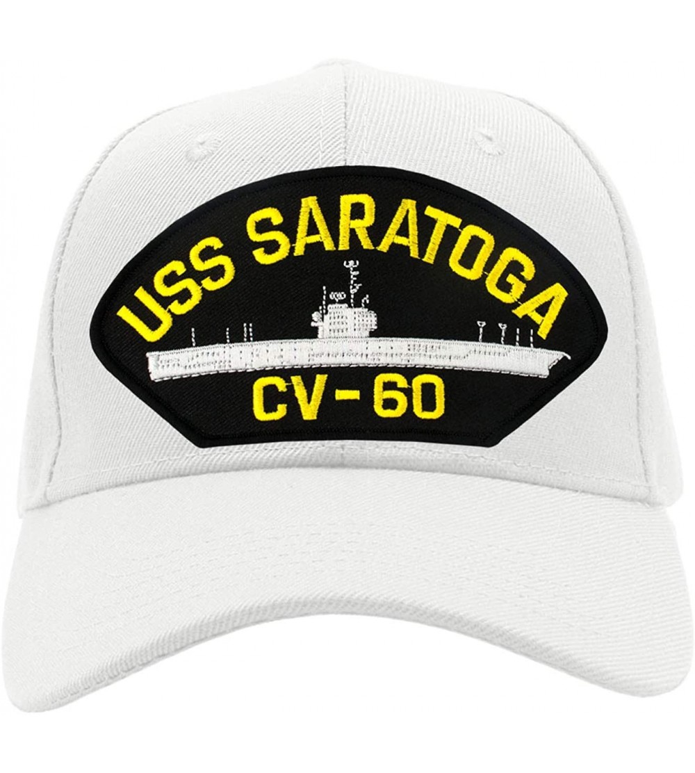 Baseball Caps USS Saratoga CV-60 Hat/Ballcap Adjustable One Size Fits Most - White - CU18SD27K0I $23.17