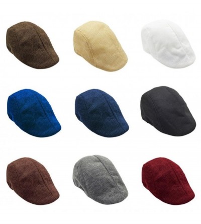 Newsboy Caps Beret Hat for Men-Outdoor Sun Visor Hat Unisex Adjustable Peaked Cap Newsboy Hat (Dark Gray) (White) - White - C...