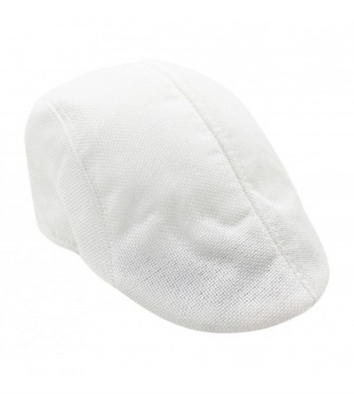 Newsboy Caps Beret Hat for Men-Outdoor Sun Visor Hat Unisex Adjustable Peaked Cap Newsboy Hat (Dark Gray) (White) - White - C...