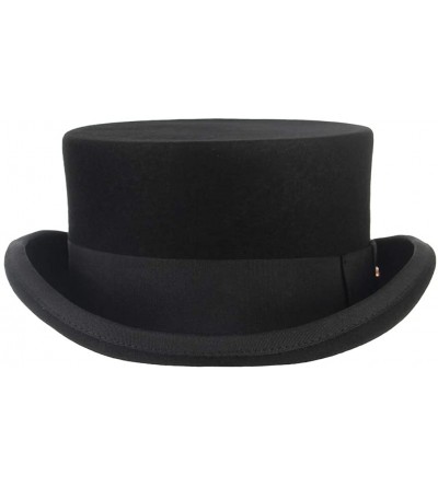 Fedoras 100% Wool Top Hat Men's Satin Lined Wool Felt Magic High Top Hat Party Costume Accessory - [Crown Height-4.5inch] - C...