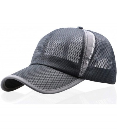 Baseball Caps Men's Summer Outdoor Sport Baseball Cap Mesh Hat Running Visor Sun Caps - Dark Gray-2 - C018RTK80I5 $10.49