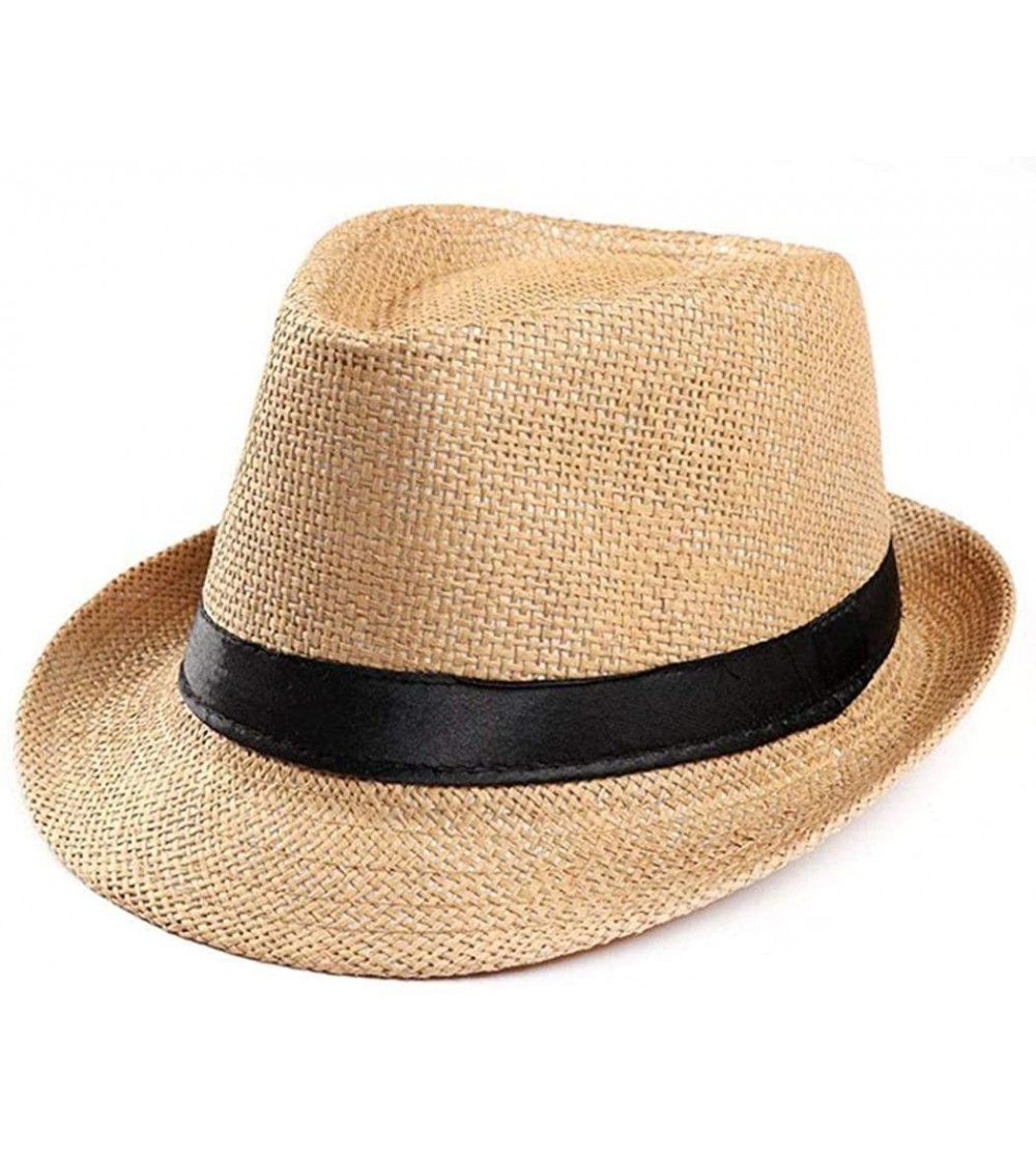 Sun Hats Unisex Summer Round Shape Sunscreen Patchwork Beach Hat Sun Hats - Khaki - CH18R0Z2SOM $30.55
