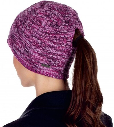 Skullies & Beanies Ladies Space Dye Knit Ponytail Beanie Hat - Purple - C1186MYM8WG $16.17