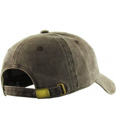 Skullies & Beanies Classic Washed Pigment Cotton Dad Hat Adjustable Unconstructed Plain Cap - 3- Chestnut Brown - C618GDZ896E...