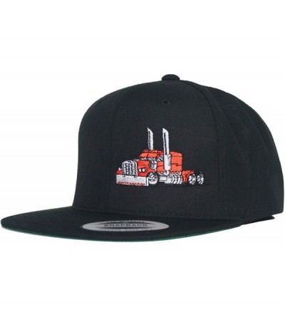 Baseball Caps Trucker Truck Hat Big Rig Cap Flat Bill Snapback - Black/Orange - C018UINI257 $19.83