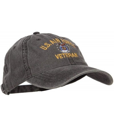 Baseball Caps US Air Force Veteran Military Embroidered Washed Cap - Black - CW17YNZ6D3M $17.22
