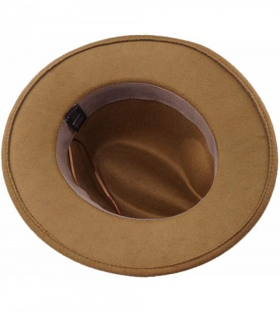 Fedoras Women Fedora Hat Simple Metal Belt Buckle Panama Hat Vintage Jazz Cap - Brown - CZ18KH4ZS9M $12.66