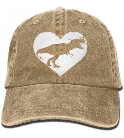 Baseball Caps Denim Baseball Cap Funny Cute T Rex Dinosaur Heart Men Golf Hats Adjustable Baseball Hat - Natural - CH18D2AZSK...