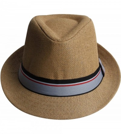 Fedoras Fedora Hats for Men & Women Tribly Short Brim Summer Paper - 04 - Khaki - CY18W4ZXYCN $9.67