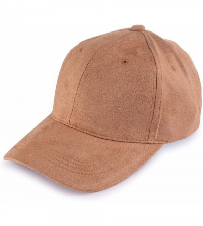 Baseball Caps Unisex One Size Fits Most Fashion Trend Fabric Adjustable Baseball Cap - Tan Suede - CK18ZTUHRTR $14.58
