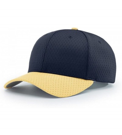 Baseball Caps 414 Pro Mesh Adjustable Blank Baseball Cap Fit Hat - Navy/Vegas Gold - C31873Z7U99 $9.41
