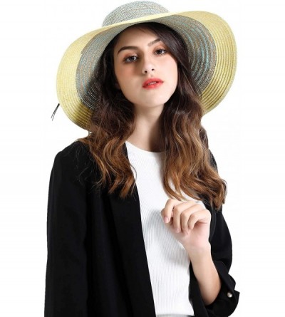 Sun Hats Women Floppy Sun Hat Summer Wide Brim Foldable Beach Cap Packable Cotton Straw Hat for Travel - Green - C218T9WCQ5Q ...