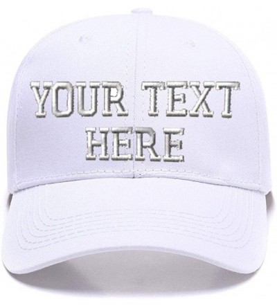 Baseball Caps DIY Embroidered Baseball Hat-Custom Personalized Trucker Cap-Add Text(Single Or Double Line) - White - C118GAXE...