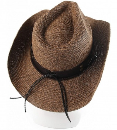Cowboy Hats Adult Sun Straw Western Cowboy Hat Colored - Ox - CI18QXWHGC3 $19.61