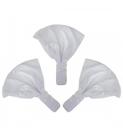 Headbands Set of 3 Wide Cotton Head Band Solid Boho Yoga Style Soft Hairbands - White - White - CR188A7E3KZ $14.85