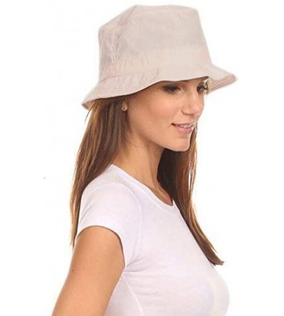 Rain Hats Unisex Packable Rain Hat Lightweight Year Round Use - 2 Sizes for Best Fit - Beige - CD198954QMR $22.64