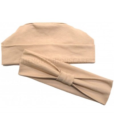 Headbands Double Layered Comfort Cotton Chemo Sleep Cap & Headband Beanie Hat Turban for Cancer - CK11BFKFUQP $22.90