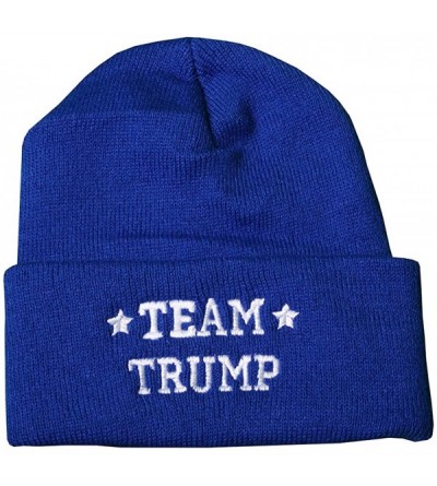 Skullies & Beanies Team Trump Hat - Beanie is Made in USA - Trump Cap - Patriot Blue - C912N2N66HD $13.11