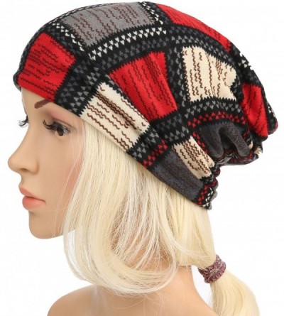 Skullies & Beanies Print Flower Cap Cancer Hats Beanie Stretch Casual Turbans for Women - A-black - CP198UL4Q2Q $10.37