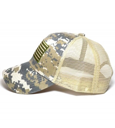 Baseball Caps Men & Women US Flag Patch Tactical Style Baseball Mesh Trucker Hat Cap - Multicam - C1184YZ3QLR $14.41