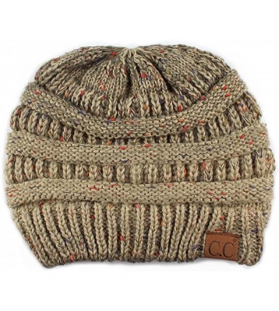 Skullies & Beanies Women's Trendy Four Tone Multi Color Ribbed Cable Knit Beanie - Sage - CH18566EYRY $27.03