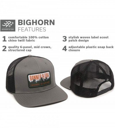 Baseball Caps Bighorn Scout Patch Trucker Hat - Adjustable Baseball Cap w/Plastic Snapback Closure - Charcoal - CX18ORNY30O $...