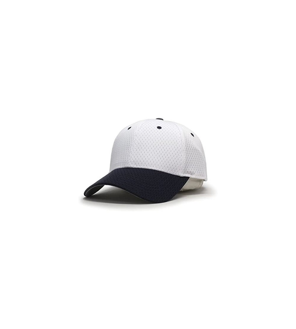 Baseball Caps Plain Pro Cool Mesh Low Profile Adjustable Baseball Cap - Navy/White - C91802D0KQ0 $8.36