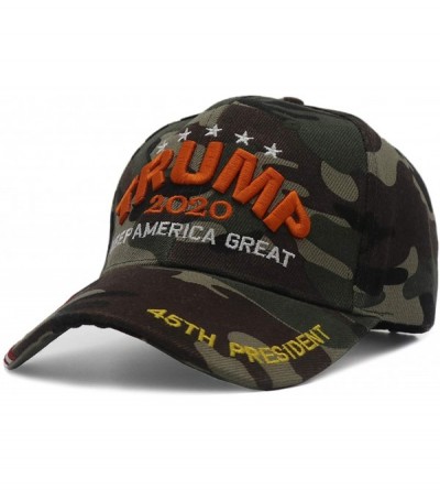 Skullies & Beanies Trump 2020 Keep America Great 3D Embroidery American Flag Baseball Cap - 010 Tree Camo - CE194N9TOCZ $11.81