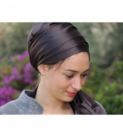 Headbands Tichel Full Hair Covering Lovely Stretched Snoods Turban One Size Deep Brown - Deep Brown - CD121MZC0BP $41.07