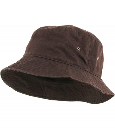 Bucket Hats Unisex Washed Cotton Bucket Hat Summer Outdoor Cap - (1. Bucket Classic) Brown - CQ18HA26GII $8.94