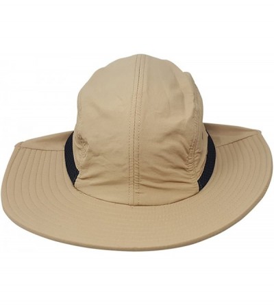 Sun Hats 4 Panel Large Bill Flap Hat - Tan - CZ185K89UWT $9.54