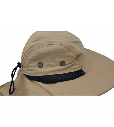Sun Hats 4 Panel Large Bill Flap Hat - Tan - CZ185K89UWT $9.54