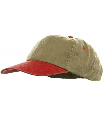 Baseball Caps Youth Pigment Dyed Washed Cap - Khaki Red - C4113XW392F $12.09