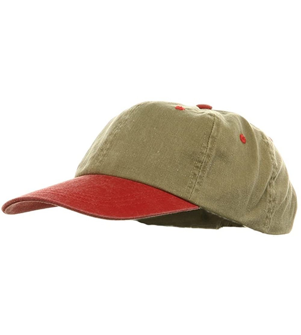 Baseball Caps Youth Pigment Dyed Washed Cap - Khaki Red - C4113XW392F $12.09