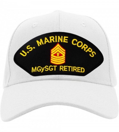 Baseball Caps US Marine Corps - Master Gunnery Sergeant Retired Hat/Ballcap Adjustable One Size Fits Most - White - CP18N8C47...