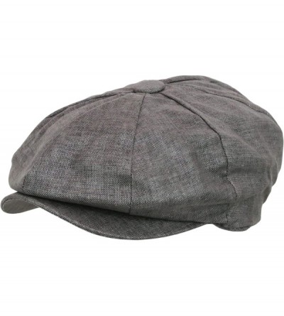 Newsboy Caps Men's Newsboy Linen Applejack Gatsby Collection Ivy Hats - Dark Grey - CA12BNL0SGH $13.73