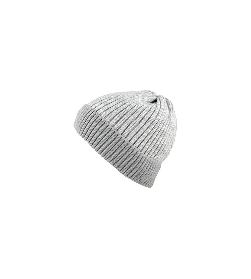 Skullies & Beanies Exclusive Ribbed Knit Warm Fuzzy Thick Fleece Lined Winter Skull Beanie - Grey - CK18KCARK9H $11.75