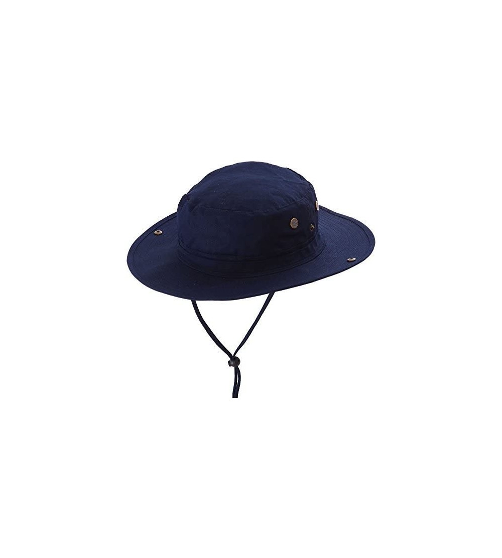 Sun Hats Men/Women 100% Cotton UV Ray Protection Safari Sun Hat - Navy - C912DPU1MV9 $18.11